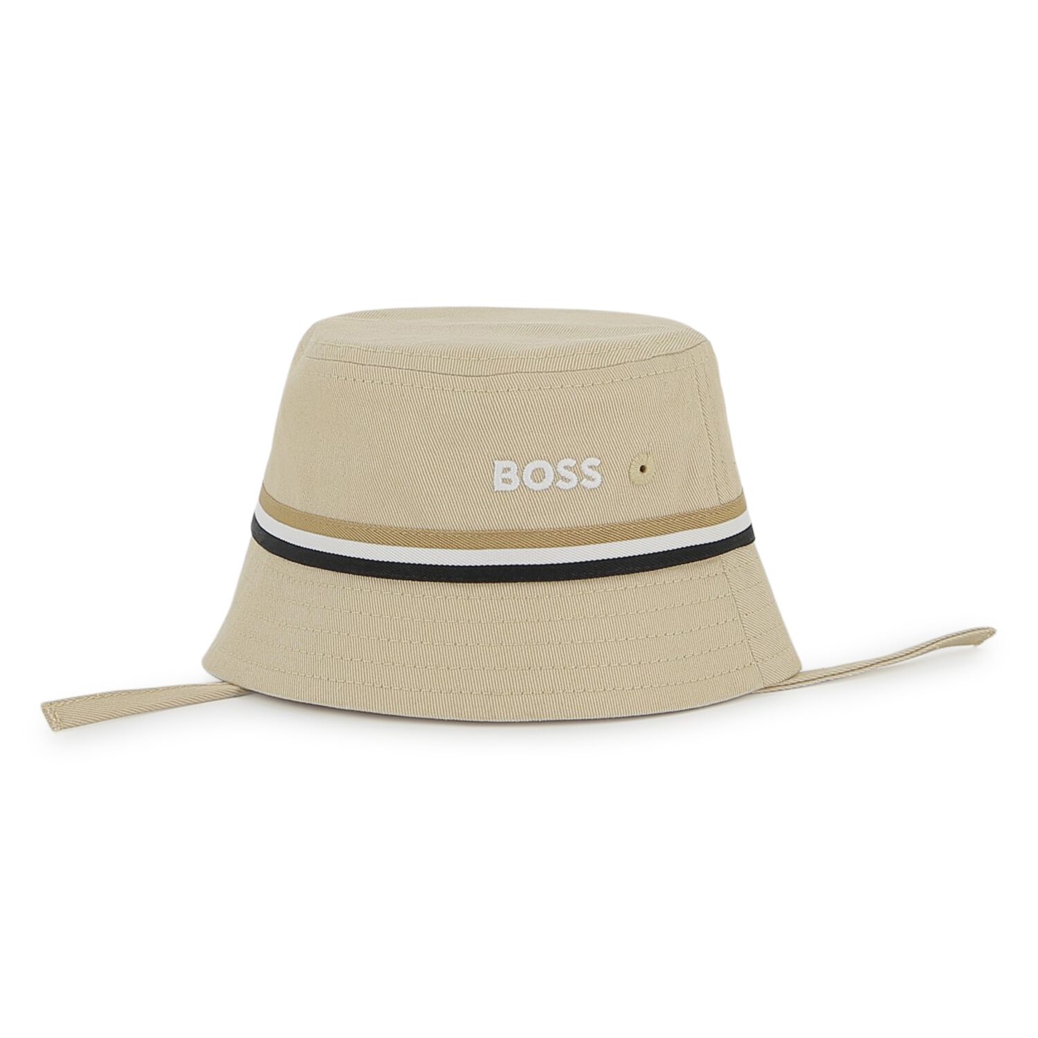 Baby Boys Beige Logo Bucket Hat, 1, hi-res