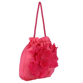 حقيبة بنات بطبعة الزهور باللون الوردي