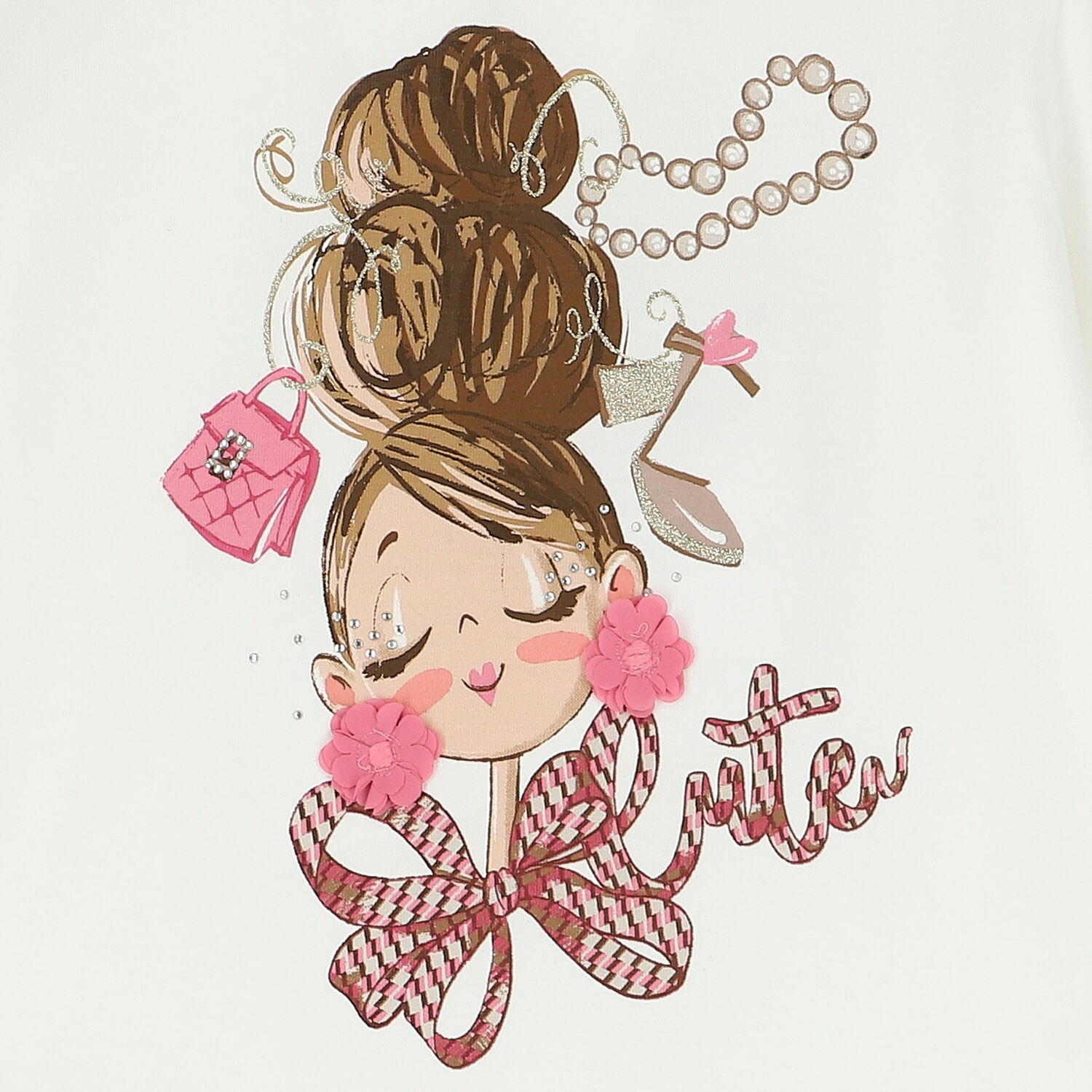 توب بنات بأكمام باللون العاجي, 1, hi-res image number null