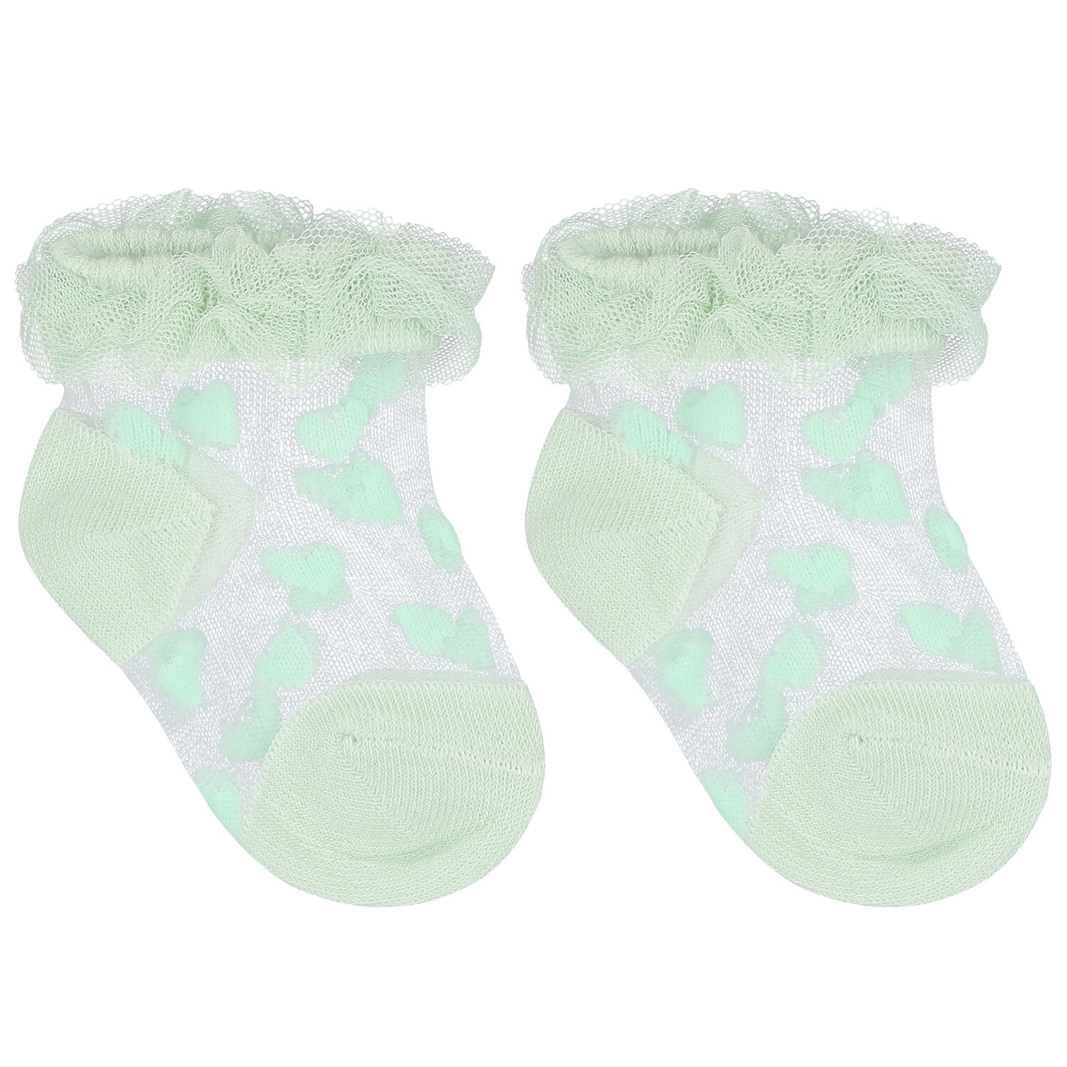 Baby Girls Aqua Tulle Socks , 2, hi-res image number null