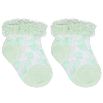 Baby Girls Aqua Tulle Socks 