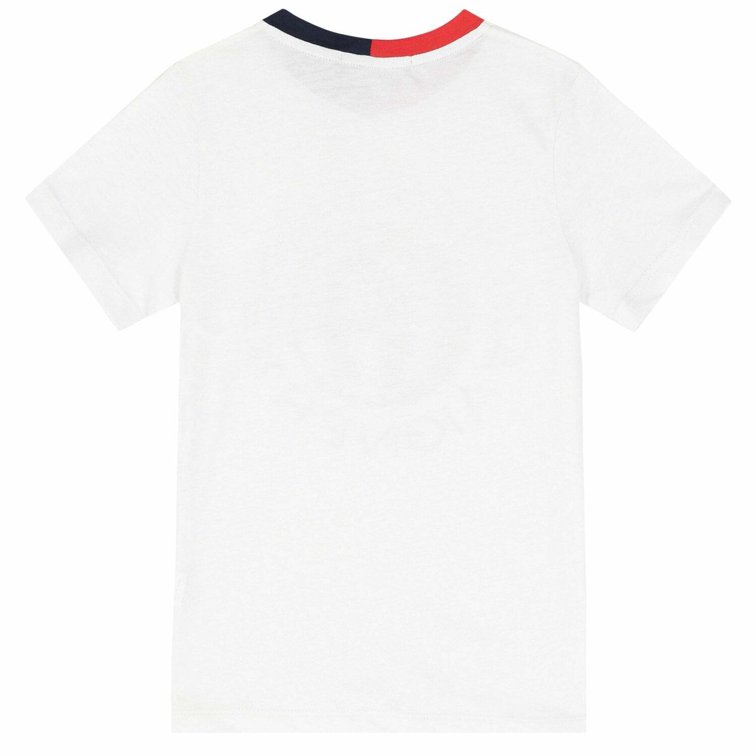 Boys White & Navy Logo T-Shirt, 2, hi-res
