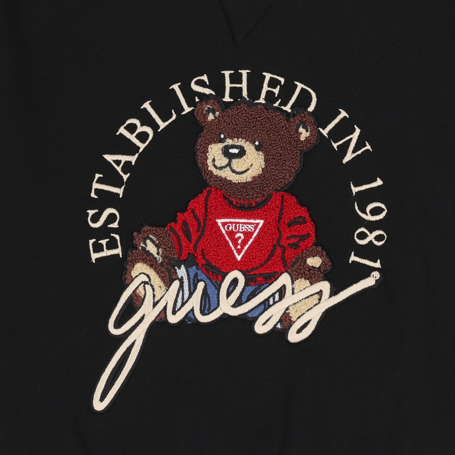 سويت شيرت بشعار دب تيدي أسود للأولاد, 1, hi-res image number null