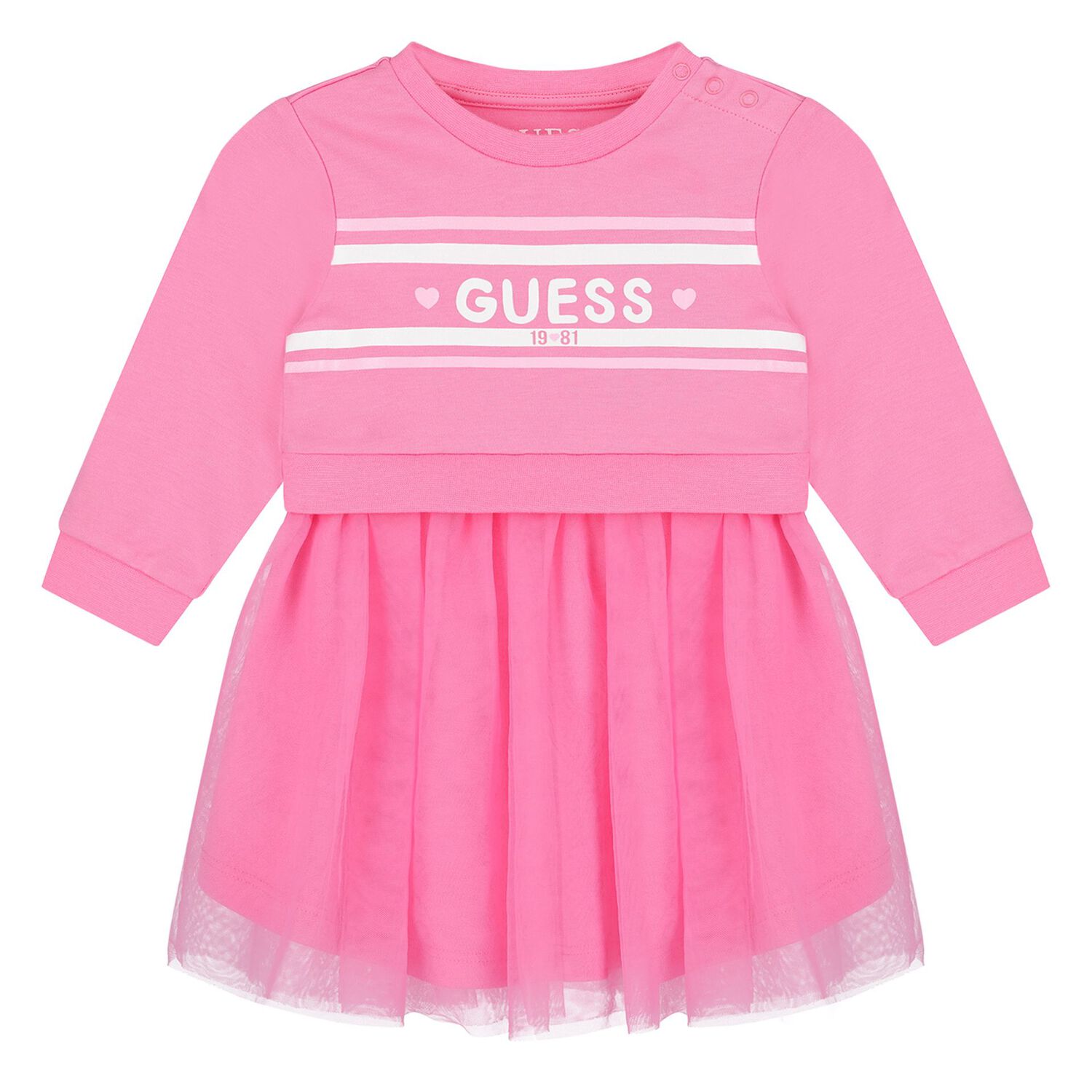 Baby Girls Pink Logo Tulle Dress Set, 2, hi-res
