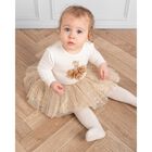 Baby Girls Ivory & Beige Tulle Skirt Set, 2, hi-res