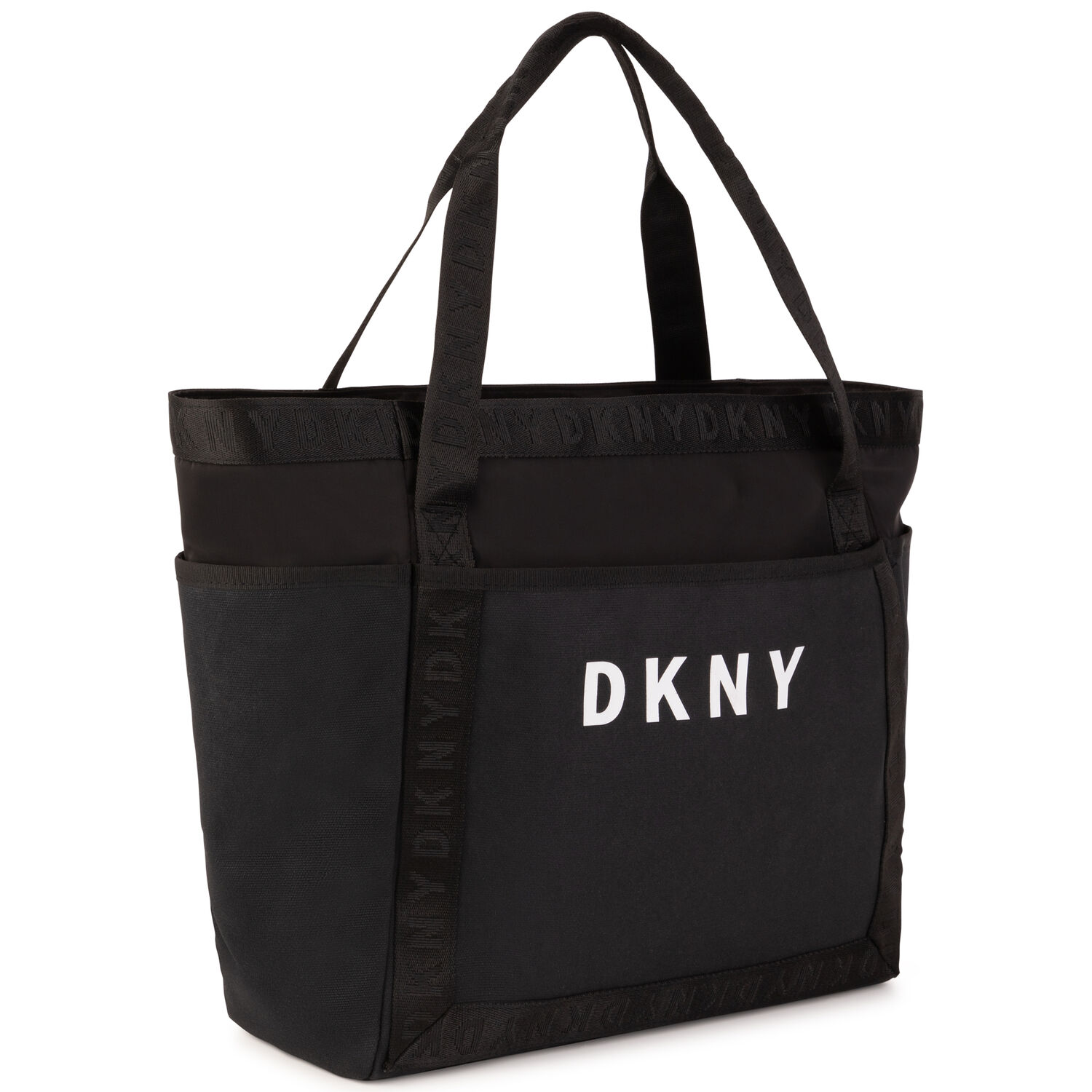 Girls Black Logo Tote Bag, 1, hi-res