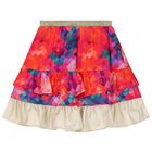 Girls Multi-Colored Logo Layered Skirt, 1, hi-res