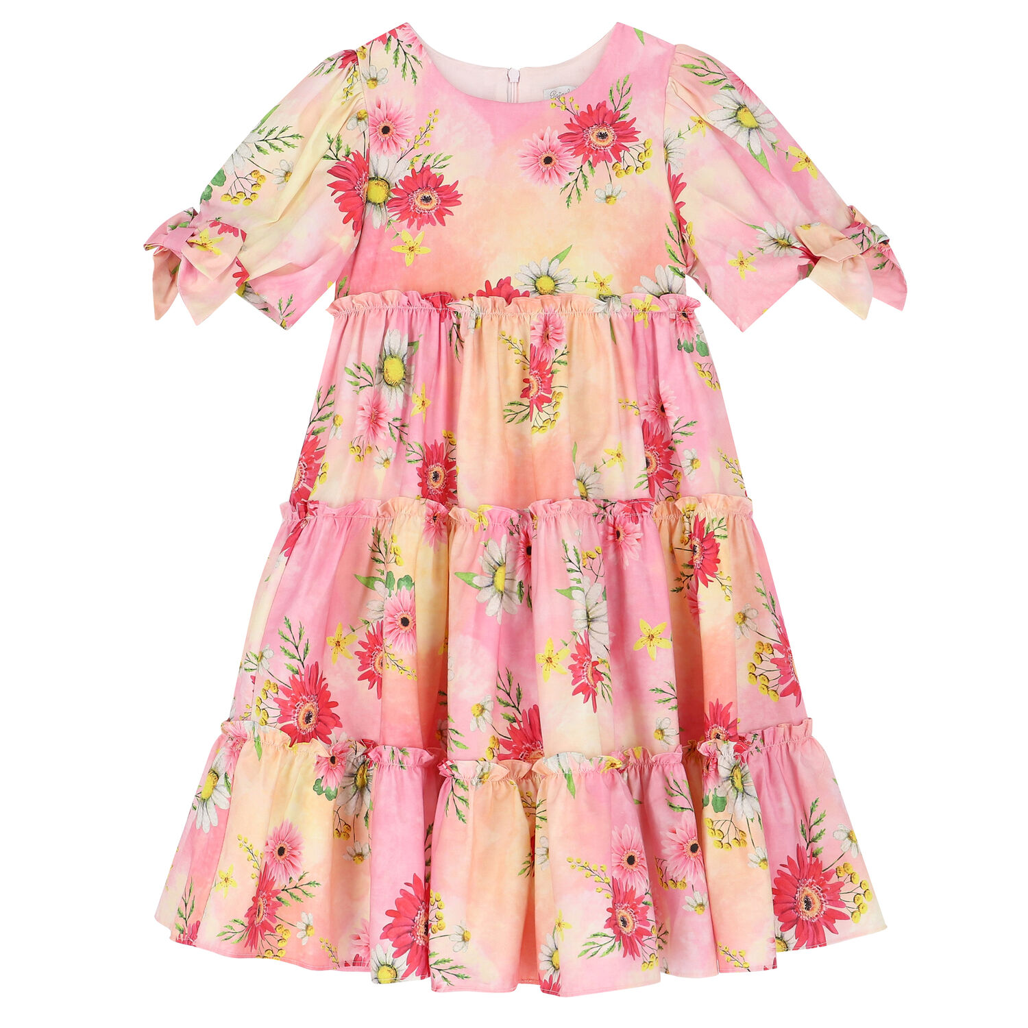 Girls Pink Floral Dress, 1, hi-res