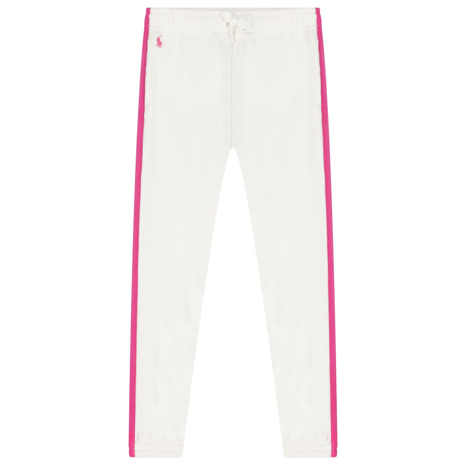 Girls White & Pink Logo Joggers, 1, hi-res image number null