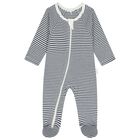 Baby Boys White & Blue Babygrows ( 4 Pack ), 5, hi-res