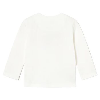 Younger Boys Ivory Animal Long Sleeve Top
