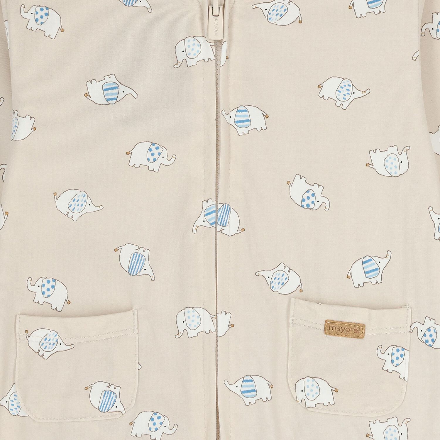 طقم رياضي للأولاد الصغار باللونين البيج والأزرق (3 قطع), 1, hi-res