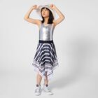 Girls Silver Logo Swimsuit, 1, hi-res