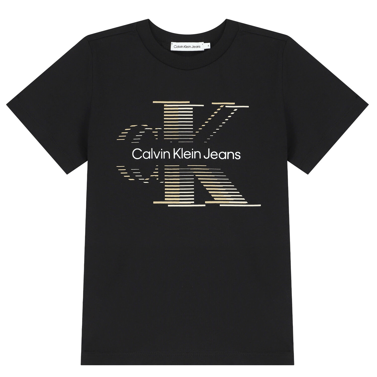 تيشيرت بالشعار باللون الأسود للأولاد, 1, hi-res