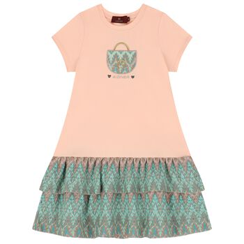 Girls Pink Logo Bag Dress