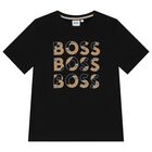 Boys Black Logo T-Shirt, 1, hi-res