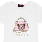 Girls White & Pink Shorts Set, 1, hi-res