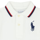 تيشيرت بولو بالشعار باللون الأبيض للأولاد, 1, hi-res