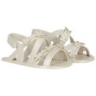 Baby Girls Ivory Flower Sandals, 2, hi-res