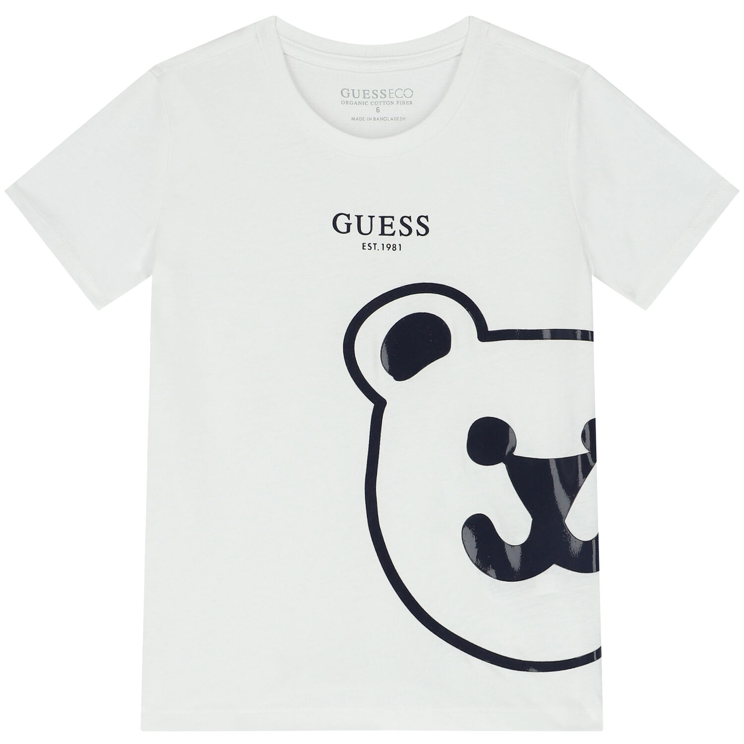 Boys White Teddy Bear Logo T-Shirt, 2, hi-res