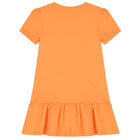 Girls Orange Logo Dress, 1, hi-res
