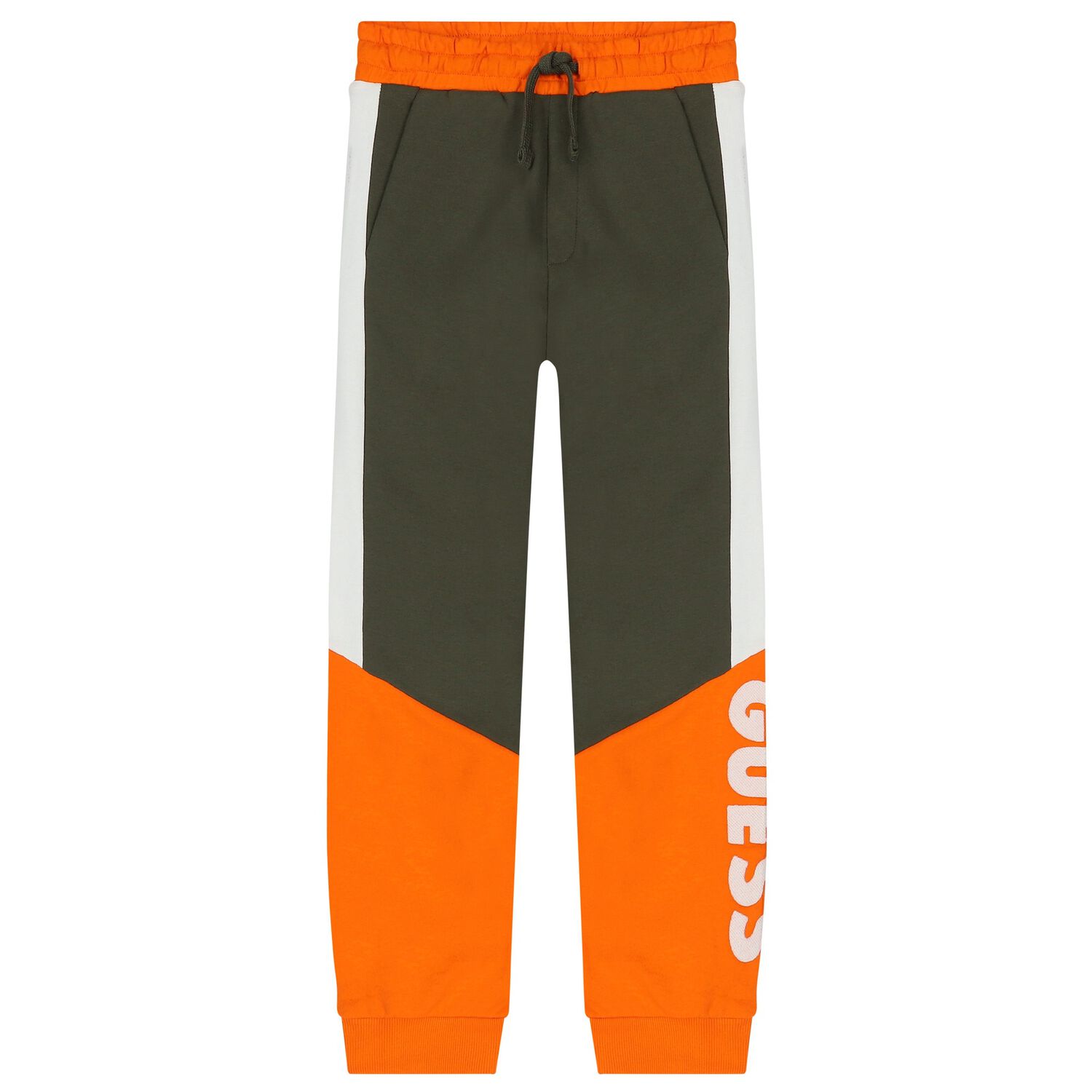 Boys Green & Orange Logo Joggers, 1, hi-res image number null