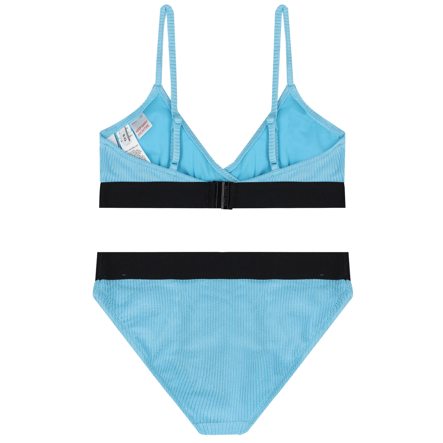 Girls Aqua Logo Ribbed Bikini, 1, hi-res