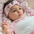 Baby Girls Pink Teddy Bear Logo Headband, 2, hi-res