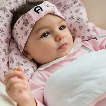 رابطه رأس للبنات بشعار تيدى بير باللون الوردى 