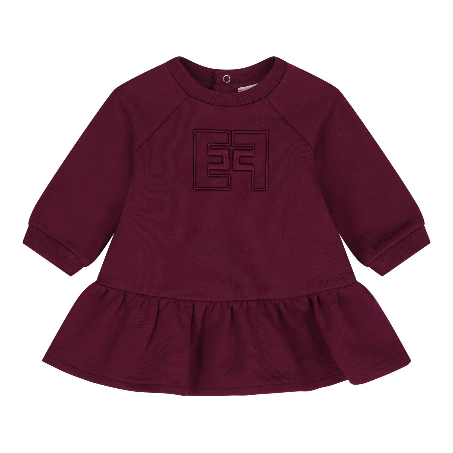 Baby Girls Burgundy Logo Dress, 1, hi-res