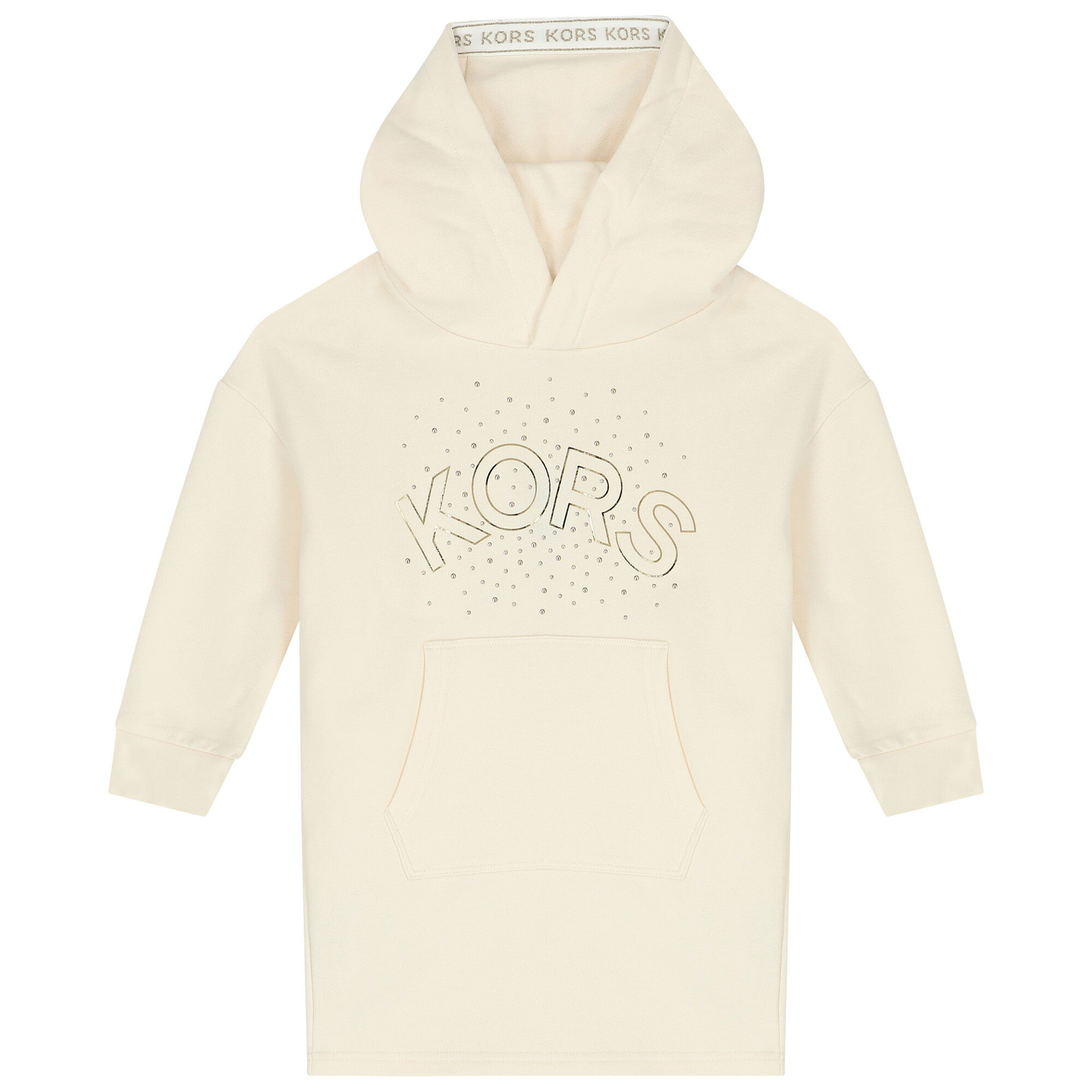 MICHAEL KORS Girls Ivory Logo Hooded Dress Junior Couture QA