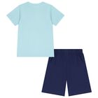 Boys Blue & Navy Blue Hotwheels Shorts Set, 1, hi-res