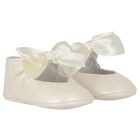 Baby Girls Ivory Bow Pre Walker Shoes, 2, hi-res