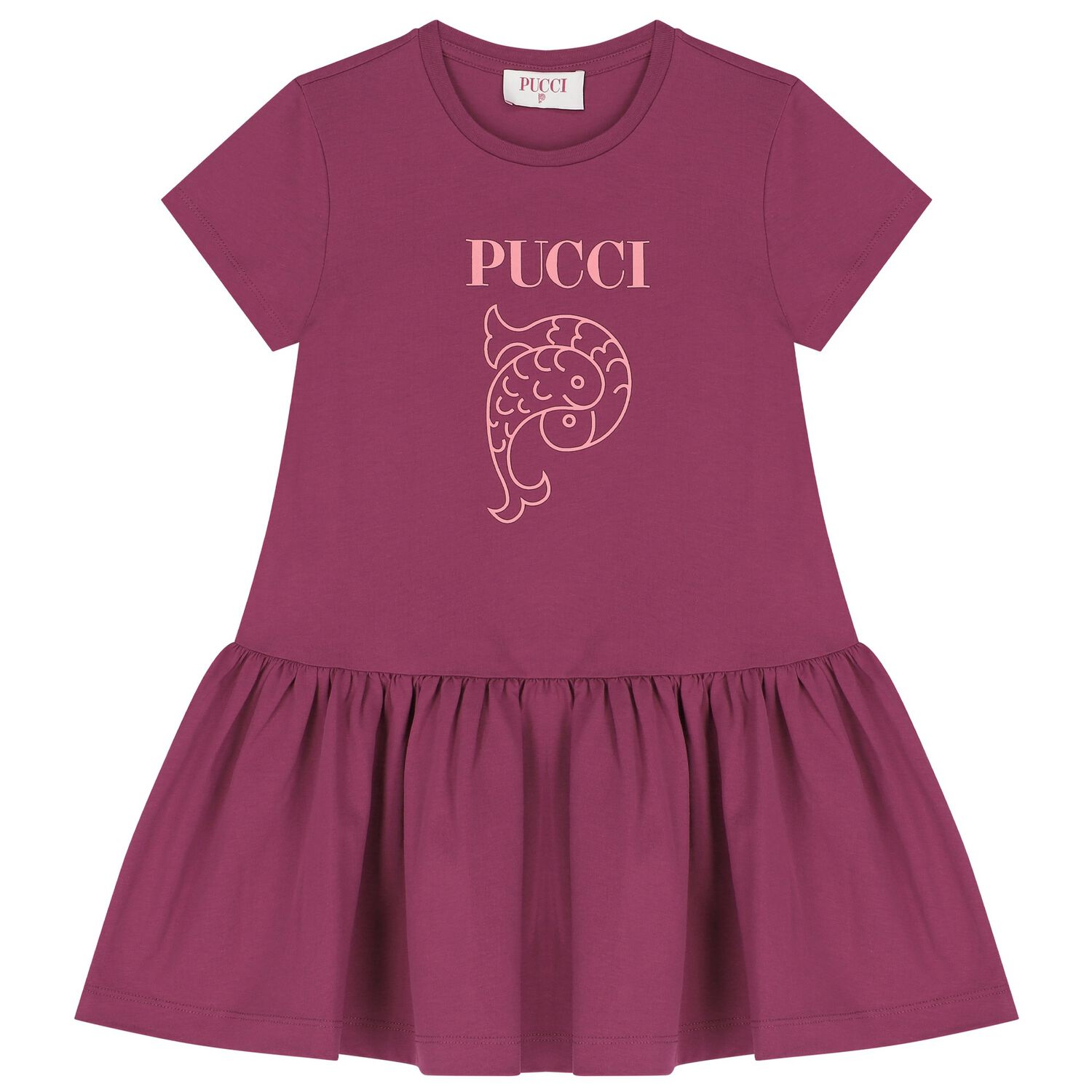 فستان بنات بالشعار باللون الأرجواني, 2, hi-res