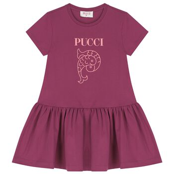 Girls Pink Logo Dress