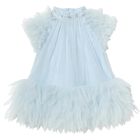 Baby Girls Blue Embellished Tulle Dress Set, 1, hi-res