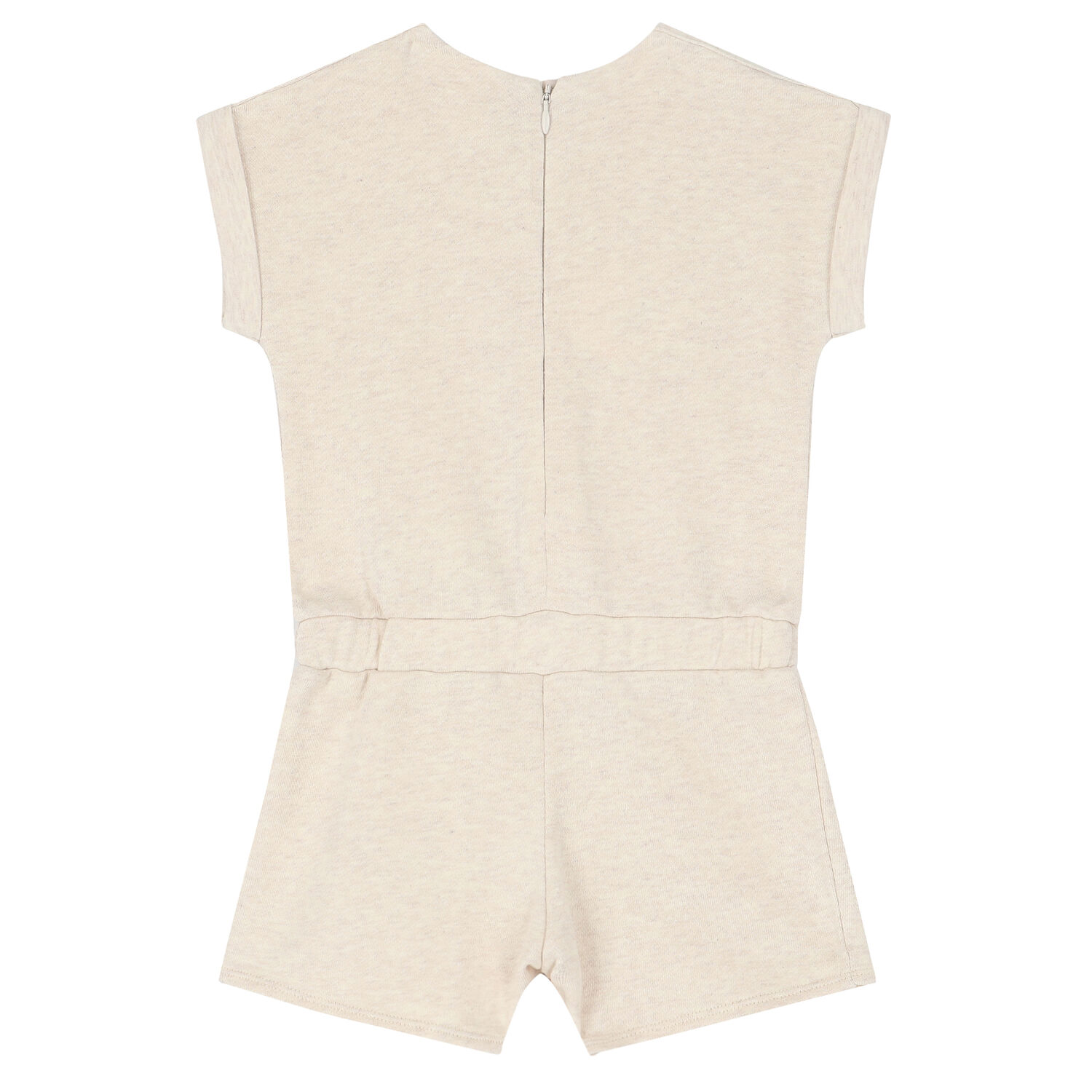 Younger Girls Beige Logo Playsuit, 1, hi-res
