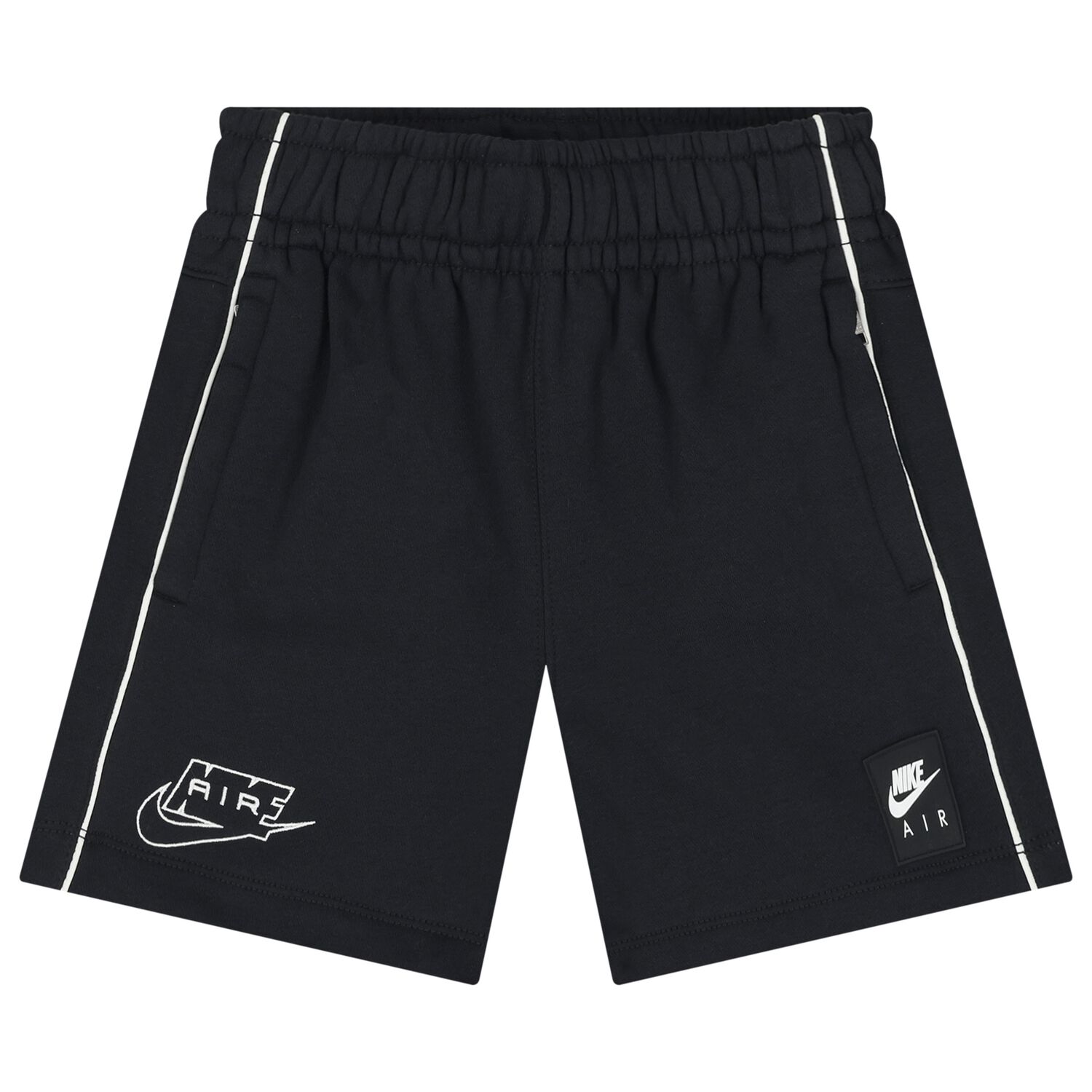 Boys Black Logo Shorts, 1, hi-res