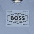 توب أولاد بأكمام بالشعار باللون الأزرق, 1, hi-res