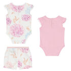 Baby Girls Pink & White Logo Bodysuit Set, 1, hi-res