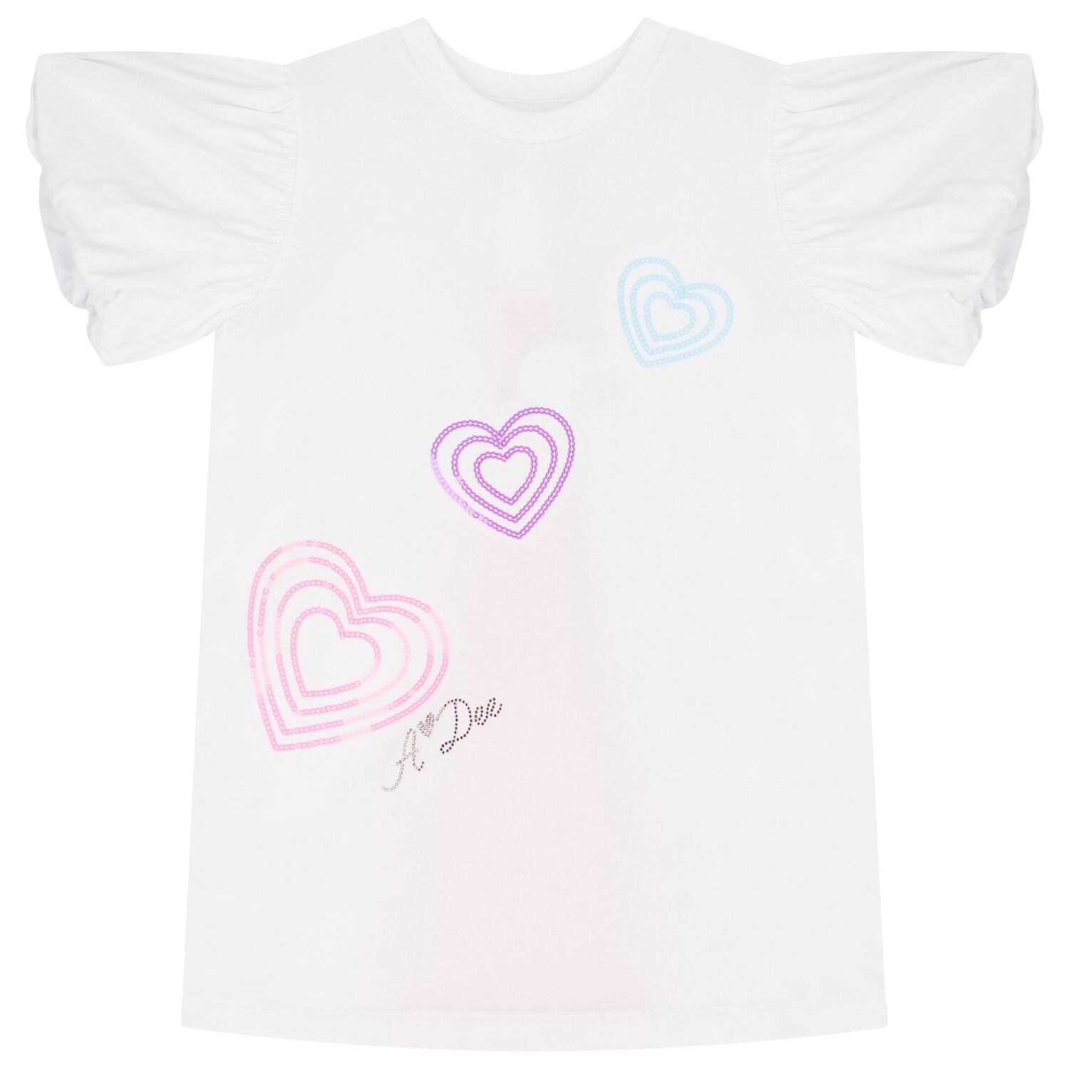 Girls White & Pink Cotton Leggings Set, 1, hi-res image number null