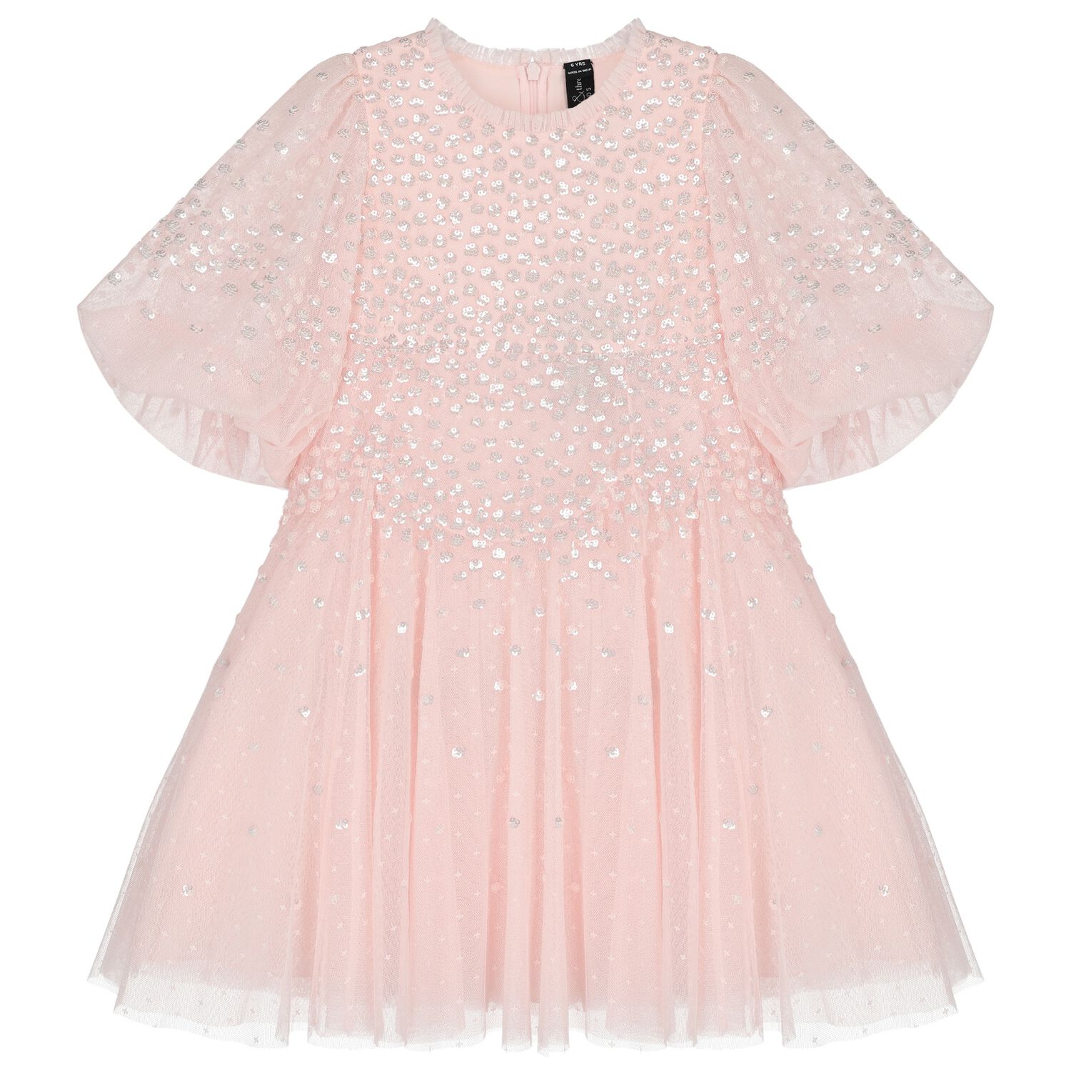 Girls Pink Sequin Tulle Dress , 1, hi-res