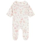 Baby Girls Ivory & Pink Teddy Bear Babygrow, 2, hi-res