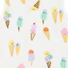 فستان بطبعة الآيس كريم قطني باللون العاجي اللون للبنات  , 1, hi-res