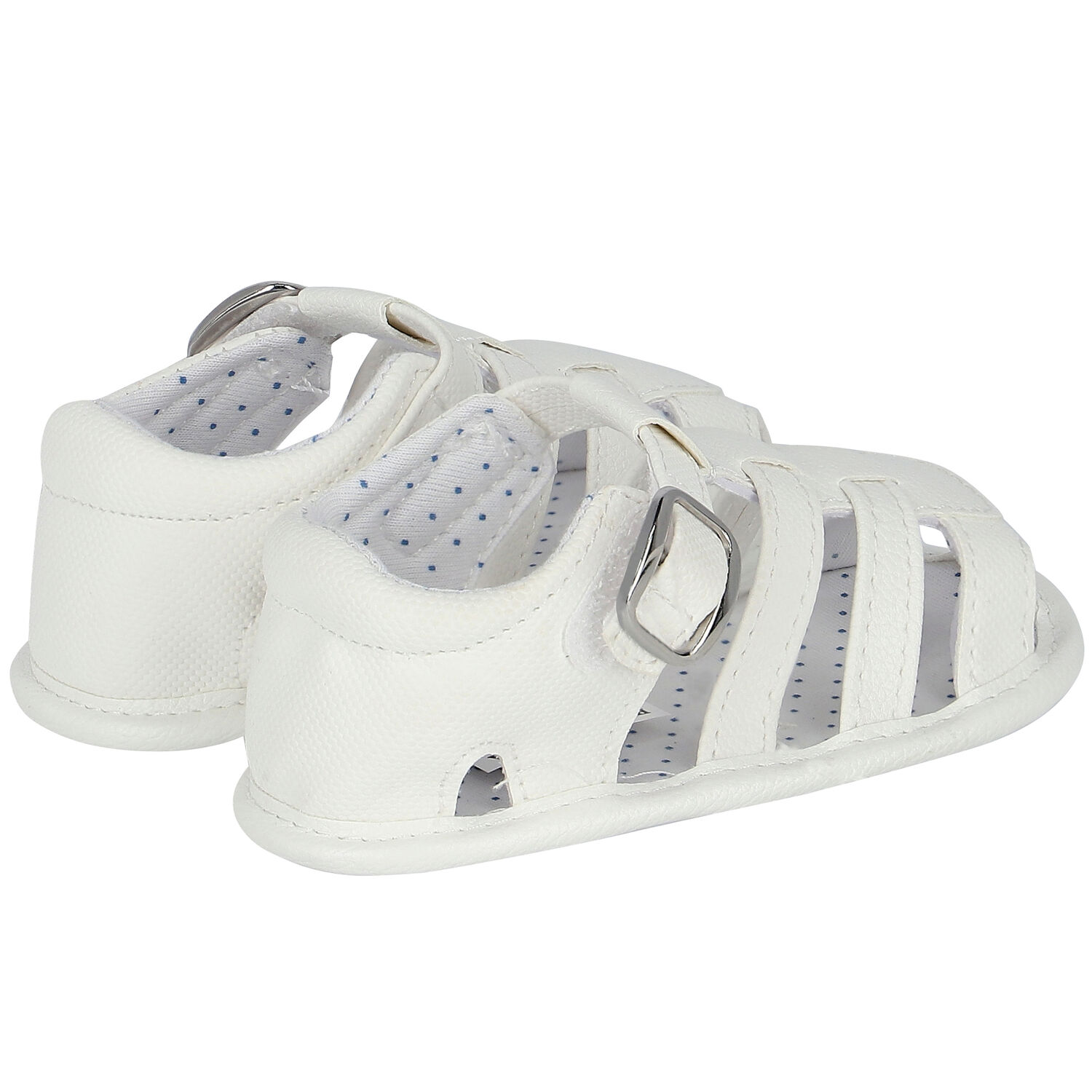 Baby Boys White Sandals, 1, hi-res