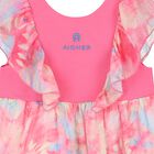 Younger Girls Pink Logo Chiffon Dress, 1, hi-res