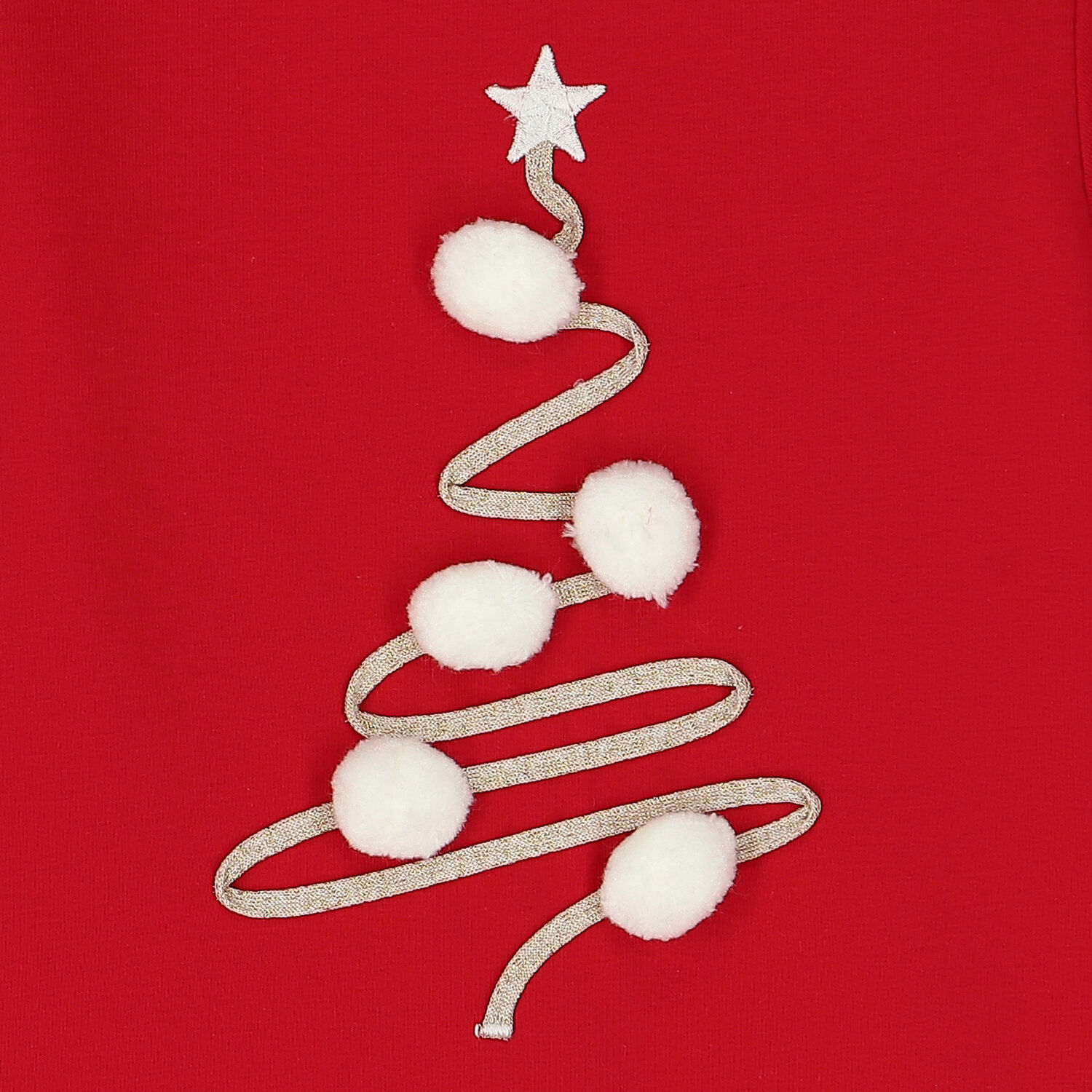 Girls Red Christmas Tree Dress, 1, hi-res