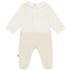 طقم أفرول بالشعار باللون العاجي, 1, hi-res