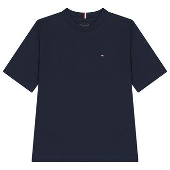 Boys Navy Blue Logo T-Shirt