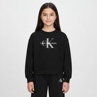 Girls Black Logo Sweatshirt, 1, hi-res